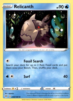 SWSH03: Darkness Ablaze #040/189 Relicanth