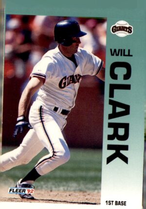 1992 Fleer #631a Will Clark Misprint/Miscut