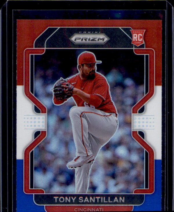 2022 Panini Prizm #188 Tony Santillan Red/White/Blue Prizm