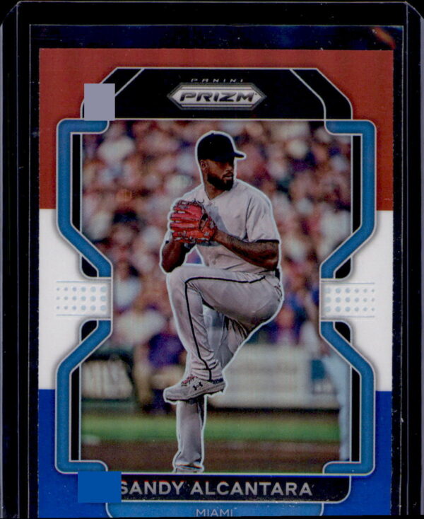 2022 Panini Prizm #74 Sandy Alcantara Red/White/Blue Prizm