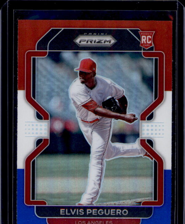 2022 Panini Prizm #145 Elvis Peguero Red/White/Blue Prizm