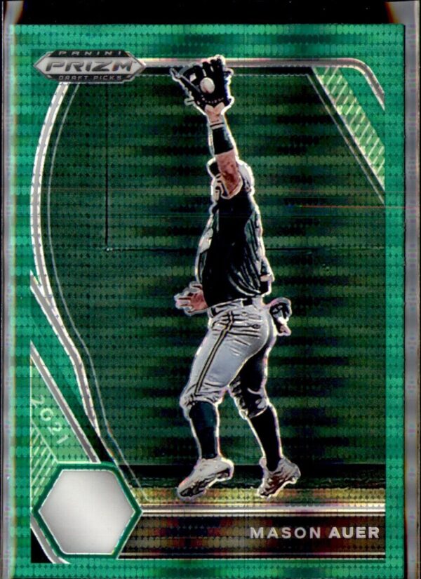 2021 Panini Prizm Draft Picks #PDP161 Mason Auer Lime Green Prizm #/75