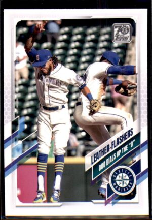 2021 Topps Update #US144 Leather Flashers (Taylor Trammell / J.P. Crawford)
