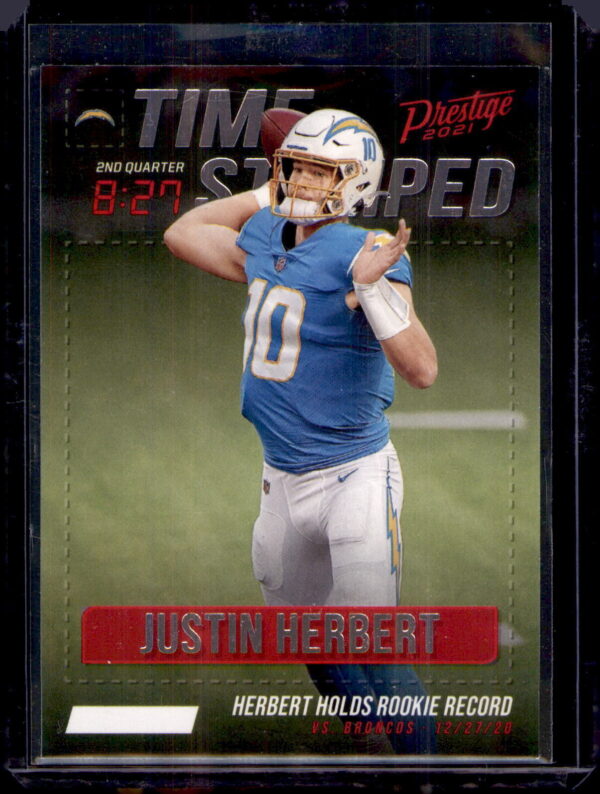 2021 Panini Prestige #TS-JH Justin Herbert Time Stamped