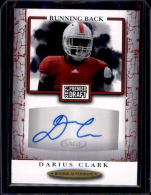 2021 SAGE Premier Draft #A208 Darius Clark Autographs Red