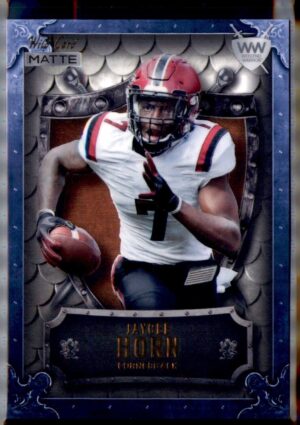 2021 Wild Card Matte #WWB-15 Jaycee Horn WW Blue Black Green Shield