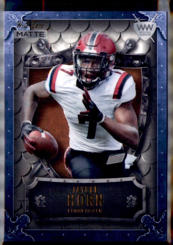 2021 Wild Card Matte #WWB-15 Jaycee Horn WW Blue Black Green Shield