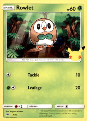 McDonald's 25th Anniversary Promos #007/025 Rowlet - 7/25