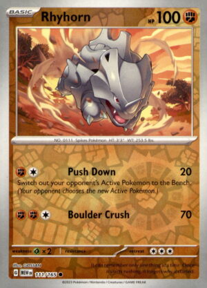 SV: Scarlet & Violet 151 #111/165 Rhyhorn