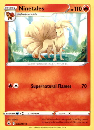 Battle Academy 2022 #030/264 Ninetales (#23 Cinderace Stamped)
