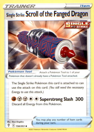 SWSH07: Evolving Skies #158/203 Single Strike Scroll of the Fanged Dragon