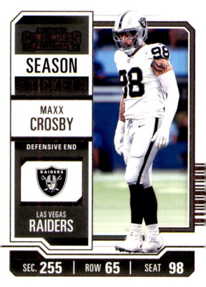 2023 Panini Contenders #56 Maxx Crosby Season Ticket Retail