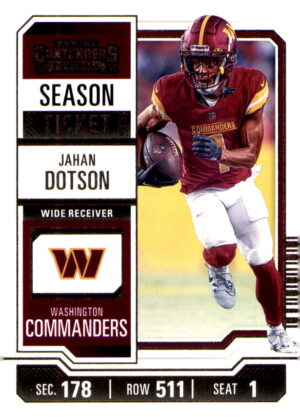 2023 Panini Contenders #99 Jahan Dotson Game Ticket Bronze