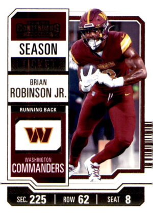 2023 Panini Contenders #98 Brian Robinson Jr. Game Ticket Red
