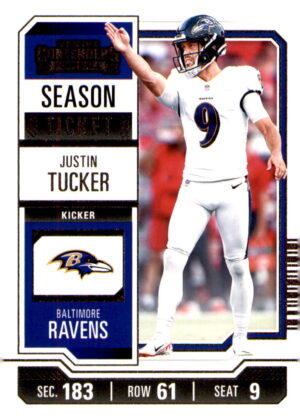 2023 Panini Contenders #7 Justin Tucker Season Ticket Retail