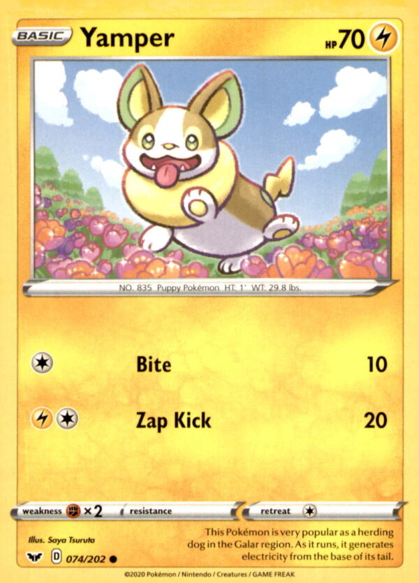 Battle Academy 2022 #074/202 Yamper (#1 Pikachu Stamped)