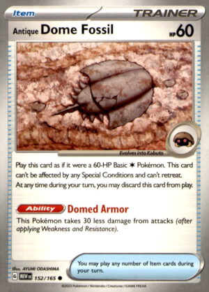 SV: Scarlet & Violet 151 #152/165 Antique Dome Fossil