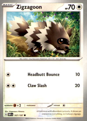 SV03: Obsidian Flames #167/197 Zigzagoon