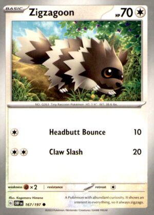 SV03: Obsidian Flames #167/197 Zigzagoon