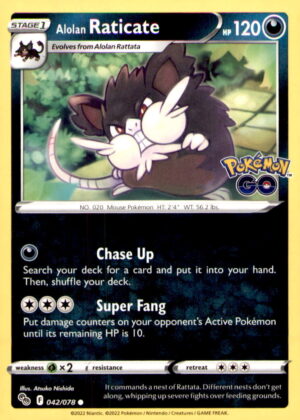 Pokemon GO #042/078 Alolan Raticate