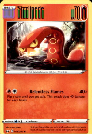 SWSH01: Sword & Shield Base Set #038/202 Sizzlipede (038)