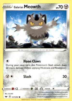 SWSH01: Sword & Shield Base Set #127/202 Galarian Meowth