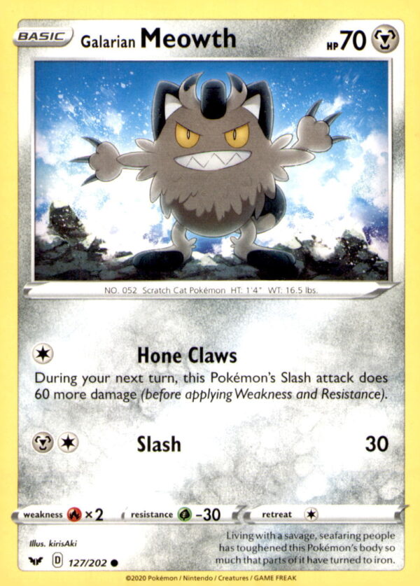 SWSH01: Sword & Shield Base Set #127/202 Galarian Meowth
