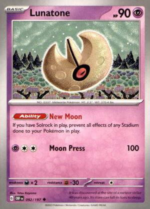 SV03: Obsidian Flames #092/197 Lunatone