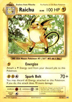 Deck Exclusives #036/108 Raichu - 36/108 (XY Evolutions)