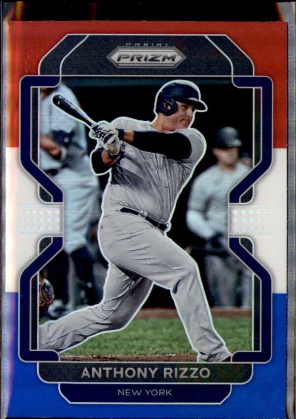 2022 Panini Prizm #126 Anthony Rizzo Red/White/Blue Prizm