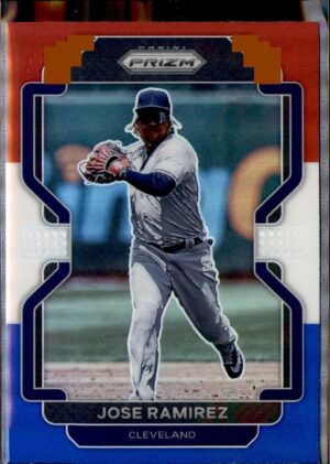 2022 Panini Prizm #182 Jose Ramirez Red/White/Blue Prizm