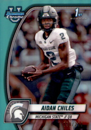 2024 Bowman University Chrome #8 Aidan Chiles Aqua Refractor #/299