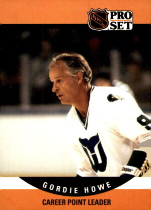 1990-91 Pro Set #654a Gordie Howe Seasons 32 heading on back