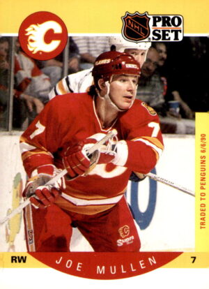 1990-91 Pro Set #40b Joe Mullen Traded stripe on front
