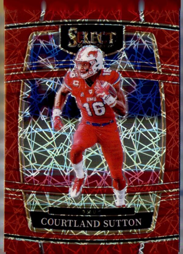 2022 Panini Select Draft Picks #93 Courtland Sutton Red Lazer Prizm