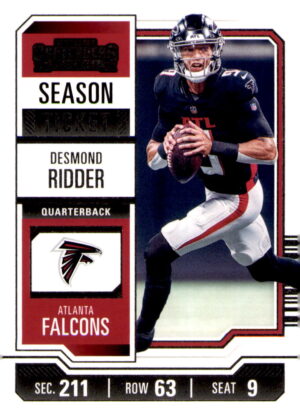 2023 Panini Contenders #4 Desmond Ridder Game Ticket Red