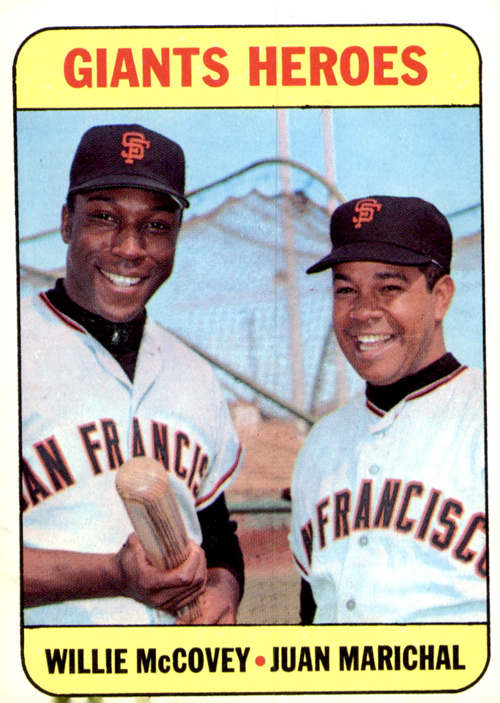 1969 Topps #572 Giants Heroes (Willie McCovey / Juan Marichal)