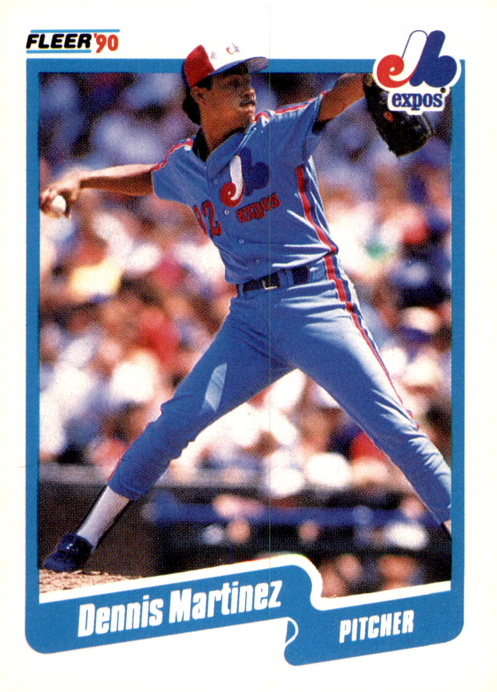 1990 Fleer #354b Dennis Martinez