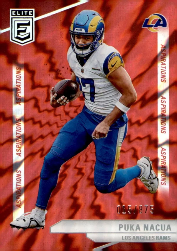 2024 Donruss Elite #9 Puka Nacua Aspirations Shimmer # 15/875