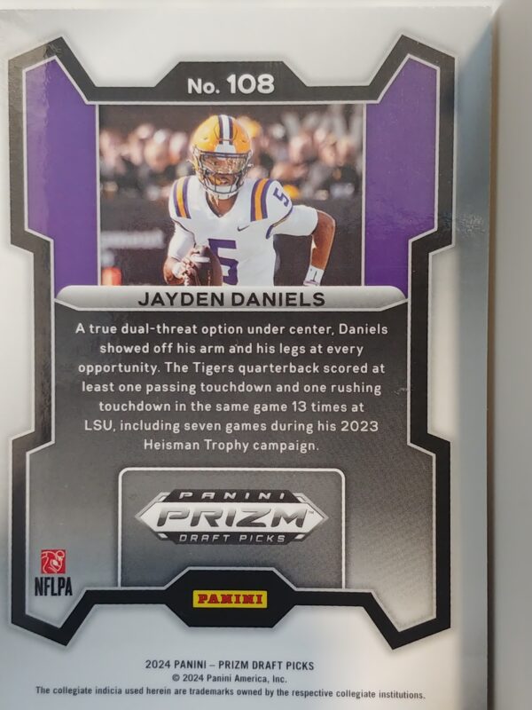 2025 Panini Prizm Draft Picks Jayden Daniels #108 RC - Image 2