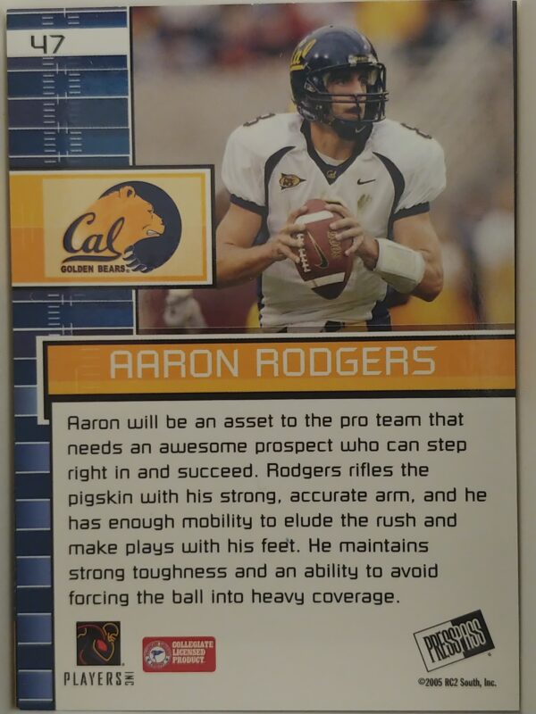 2005 Press Pass Power Picks Aaron Rodgers #47 - Image 2