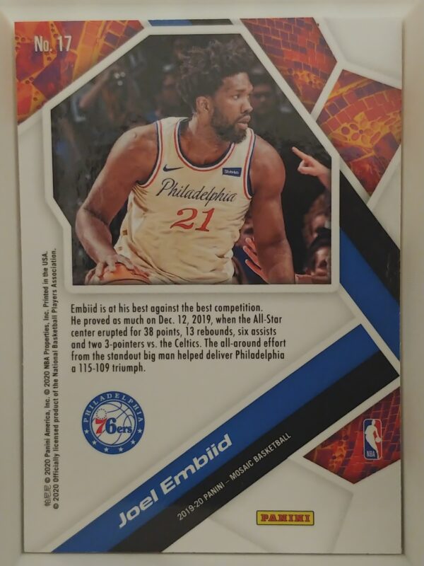 2019-20 Panini Mosaic Joel Embiid Will to Win #17 - Image 2