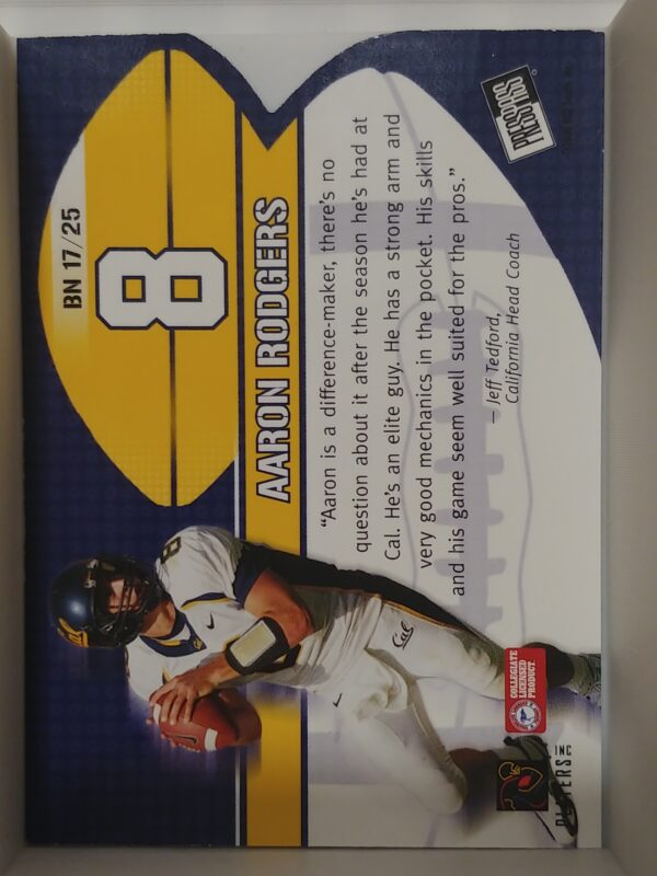 2005 Press Pass Aaron Rodgers Big Numbers #17 - Image 2