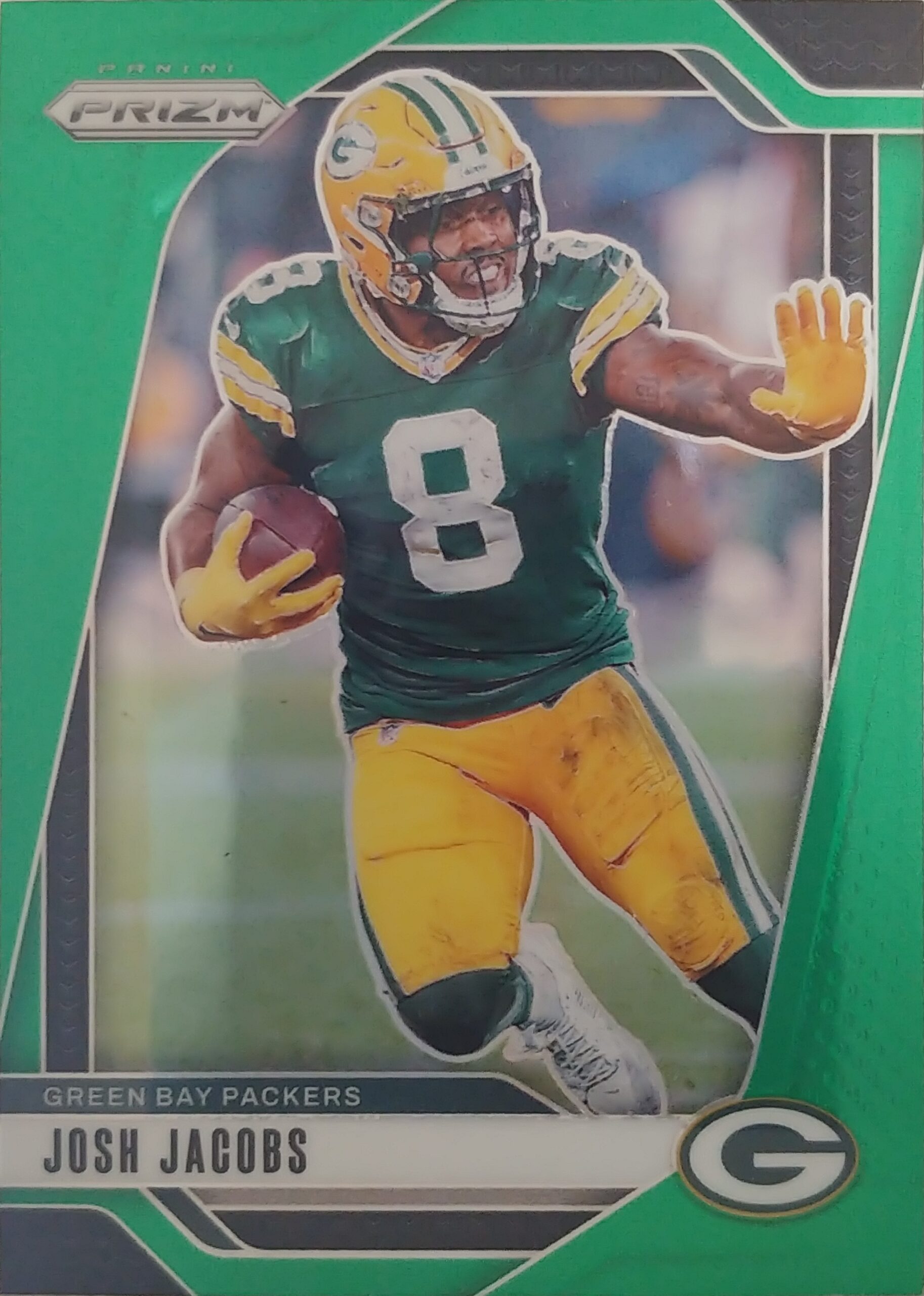 2024 Panini Prizm Josh Jacobs Green Prizm #102