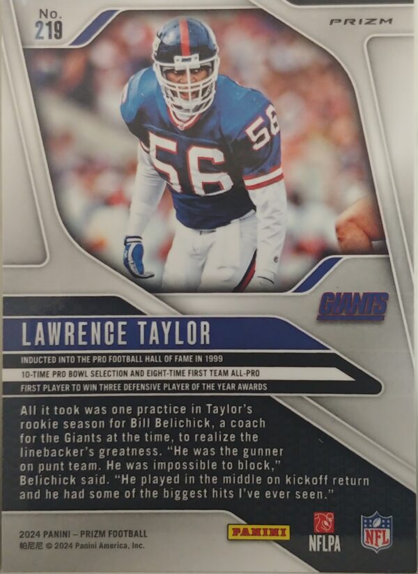 2024 Panini Prizm Lawrence Taylor SP Red White Blue #219 - Image 2