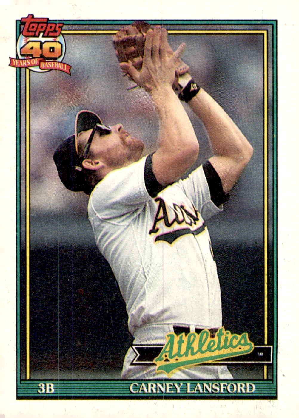 1991 Topps #502 Carney Lansford