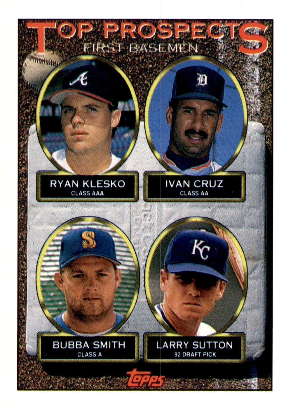 1993 Topps #423 Ryan Klesko / Ivan Cruz / Bubba Smith / Larry Sutton