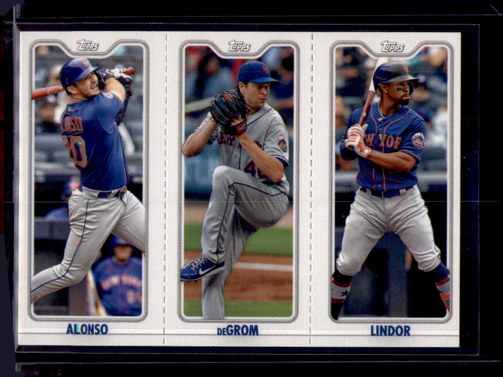 2022 Topps Opening Day #TPC-5A / TPC-5B / TPC-5C Pete Alonso / Jacob deGrom / Francisco Lindor