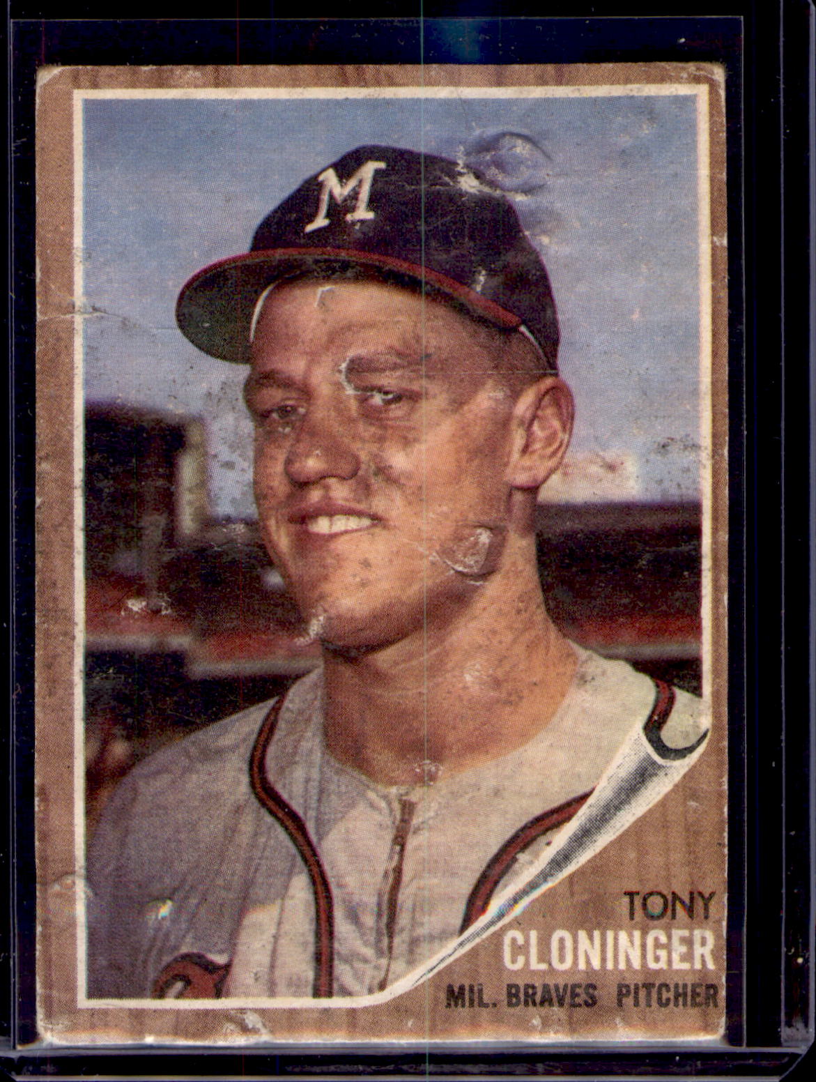 1962 Topps #63 Tony Cloninger Rookie Poor Condition