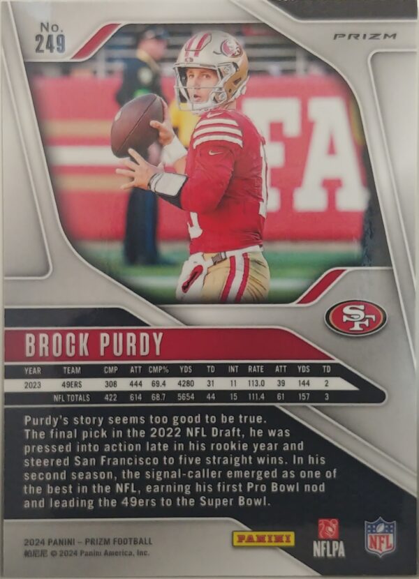 2024 Panini Prizm Brock Purdy Black and White Checkerboard #249 - Image 2